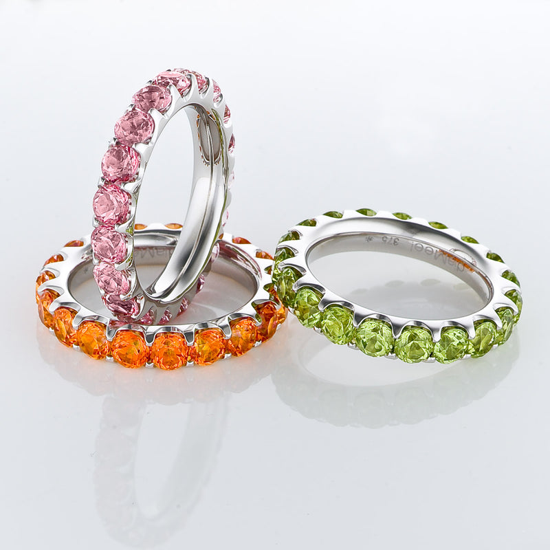 Green Topaz Ring 2 Prong Setting - Full Circle 3.5 mm / 3 carats