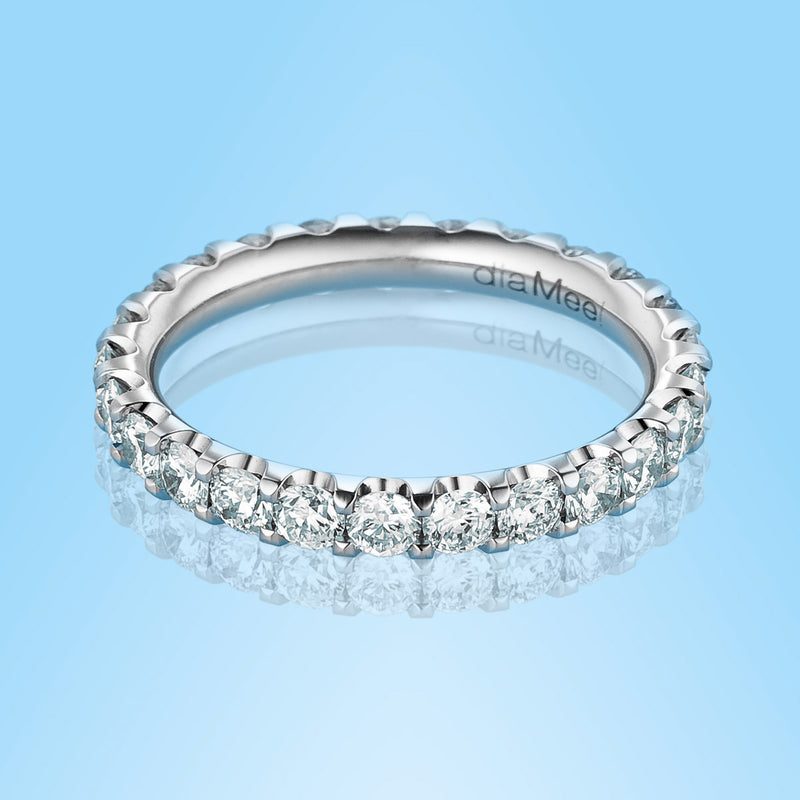 Alliance Diamants Serti 2 griffes Prestige - Tour complet 2.5 mm / 1.5 carat