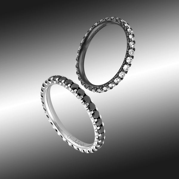 Alliance Diamants Serti 2 griffes Prestige - Or noir - Tour complet 1.75 mm / 0,75 carat
