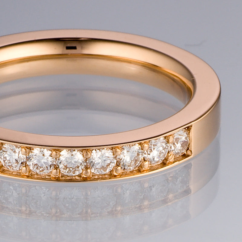 Channel Set Diamond Wedding Ring - 2/3 turn 2 mm / 0.75 carat