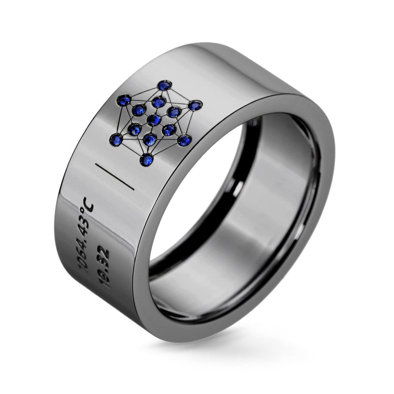 Atomeec ring with blue sapphires