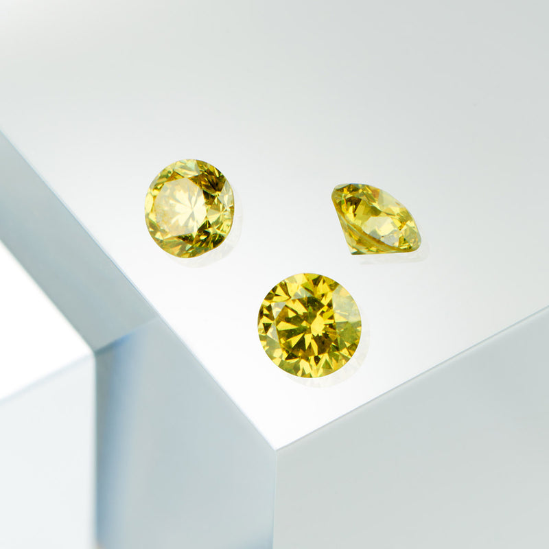 Ring Yellow Diamonds Serti 4 grain-rails - Complete round 1.5 mm / 0.50 carat