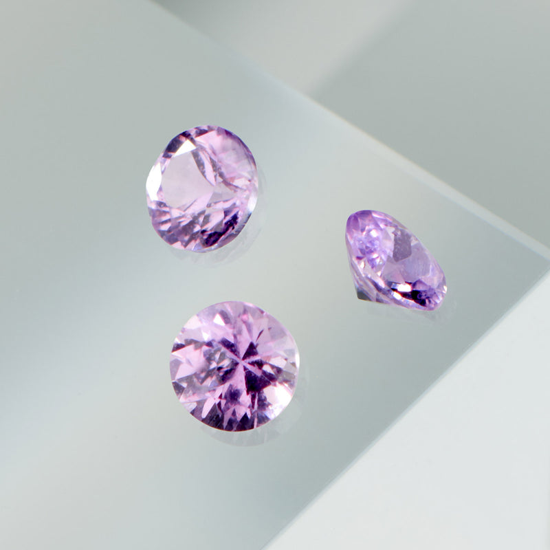 Serti Purple Sapphires Ring 4 grain-rails - Complete round 2.5 mm / 1.5 carat