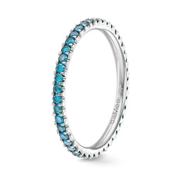 Bague Diamants bleu Azur Serti 2 griffes Prestige - Tour complet 1.5 mm / 0,50 carat