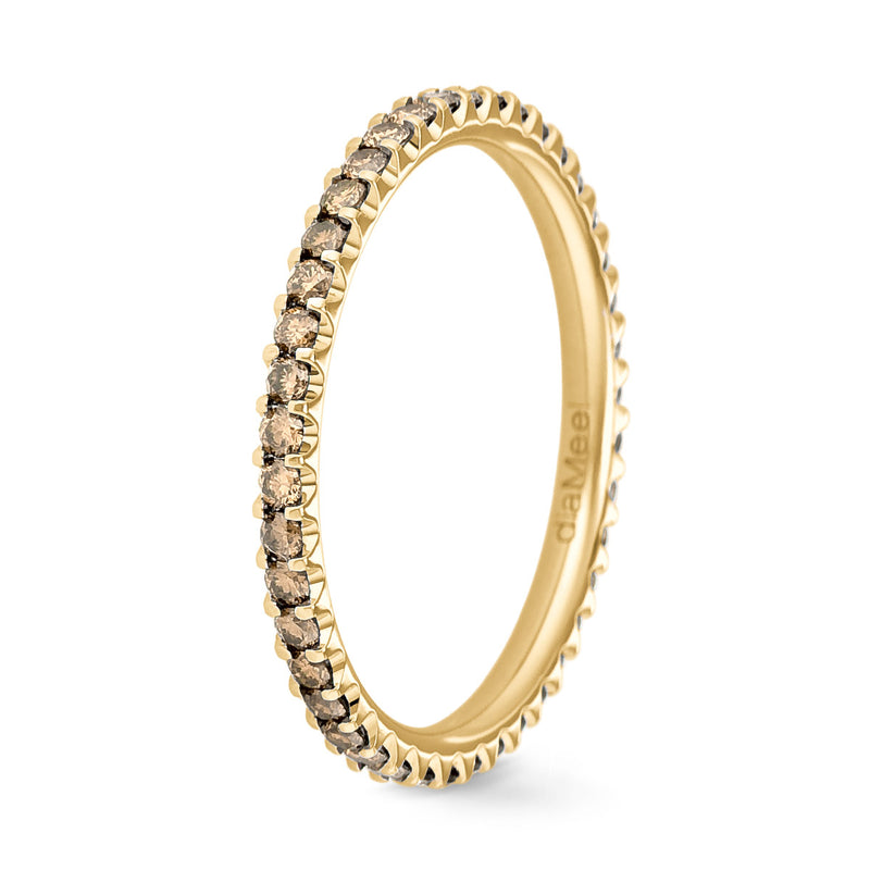 Prong-Set Champagne Diamond Eternity Ring 1.5 mm / 0.50 carat