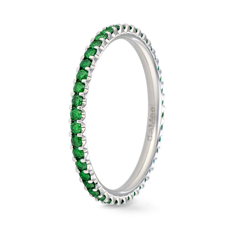 Tsavorites Ring Prestige 2 Prong Setting - Full circle 1.5 mm / 0.50 carat