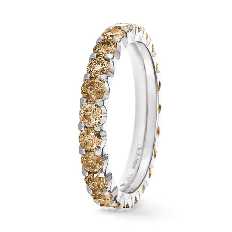 Prong-Set Champagne Diamond Eternity Ring 2.5 mm / 1.5 carat