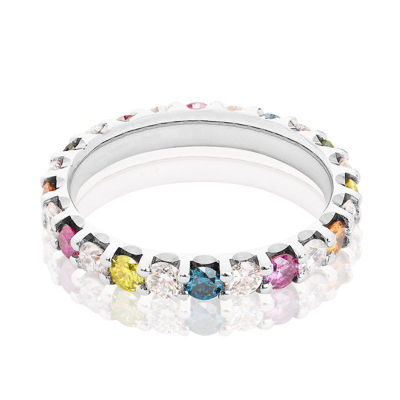 Bague Diamants Joy of Colour Serti 2 griffes Prestige - Tour complet 2.5 mm / 1.5 carat