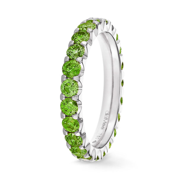 Apple Green Diamond Ring Prestige 2 Prong Setting - Full Circle 2.5 mm / 1.5 carat