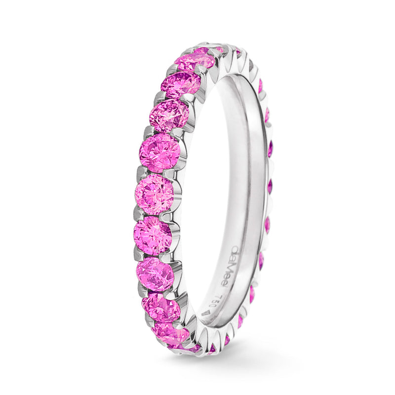 Prestige 2 prong setting pink sapphires ring - full size 2.5 mm / 1.50 carat