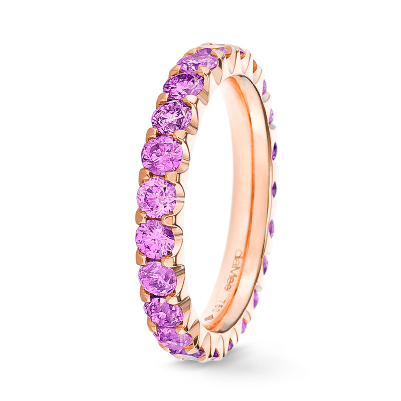 Bague Saphirs violets Serti 2 griffes Prestige - Tour complet 2.5 mm / 1,50 carat