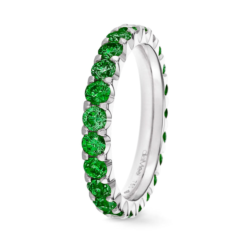 Bague Tsavorites Serti 2 griffes Prestige - Tour complet 2.5 mm / 1,50 carat