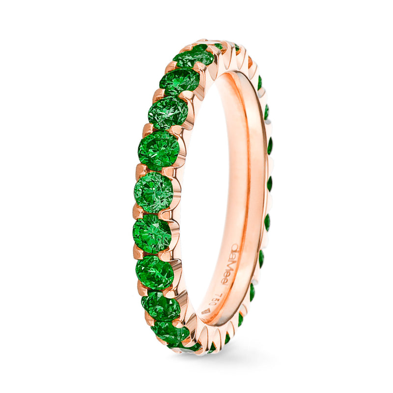 Bague Tsavorites Serti 2 griffes Prestige - Tour complet 2.5 mm / 1,50 carat