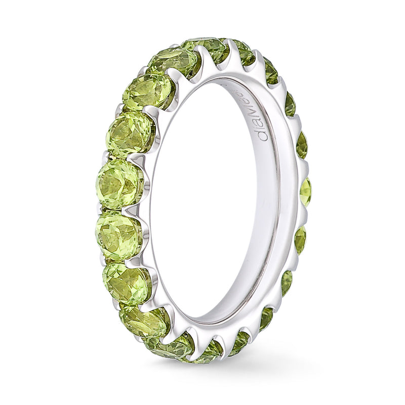 Peridot Ring Set 2 Prongs - Full Tour 3.5 mm / 3 carats