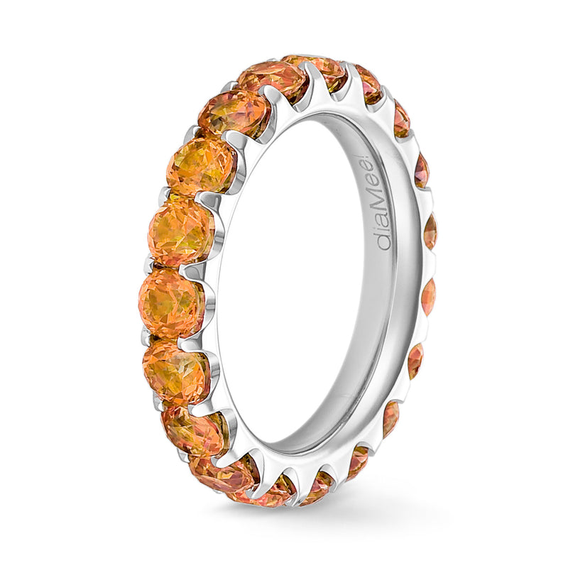 Anillo de espesartita Serti 2 puntas - Vuelta completa 3,5 mm / 3 quilates