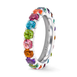 Ring Tutti Fruti Serti 2 prongs - Full circle 3.5 mm / 3 carats