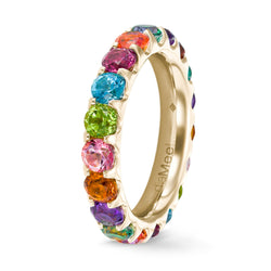 Ring Tutti Fruti Serti 2 prongs - Full circle 3.5 mm / 3 carats