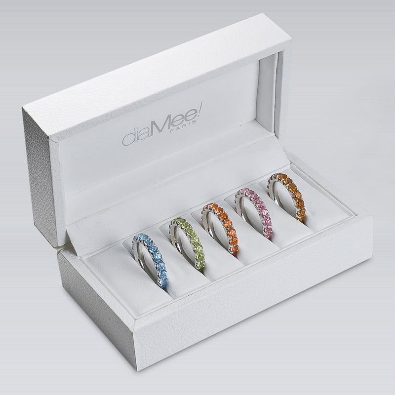 Ring Tutti Fruti Serti 2 prongs - Full circle 3.5 mm / 3 carats