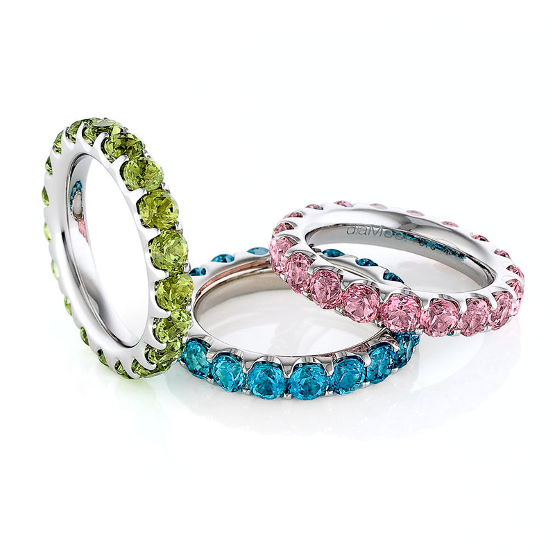 Rhodolite Ring Serti 2 prongs - Full turn 3.5 mm / 3 carats