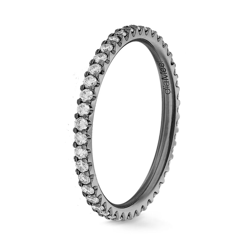 Prong- Set Prestige Black Diamond Eternity Ring - BLACK GOLD - 1.5 MM / 0.50 CARAT