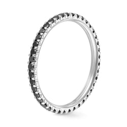 Alianza Prestige de diamantes negros engastada con 2 garras - Circunferencia total 1,5 mm / 0,50 quilates