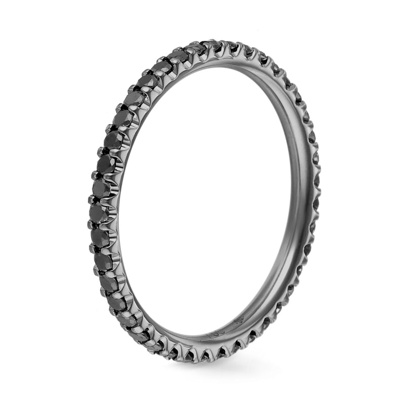 Alianza Prestige de diamantes negros engastada con 2 garras - Circunferencia total 1,5 mm / 0,50 quilates