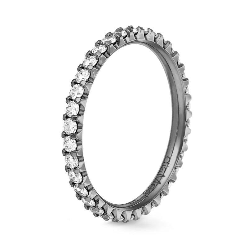 Alliance Diamants Serti 2 griffes Prestige - Or noir - Tour complet 1.75 mm / 0,75 carat