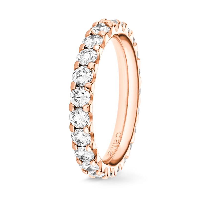 Alianza Prestige de diamantes engastados con 2 puntas, recorrido completo, 2,5 mm / 1,5 quilates