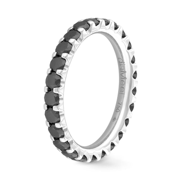 Alianza Prestige de diamantes negros engastada con 2 garras - Circunferencia total 2,5 mm / 1,5 quilates