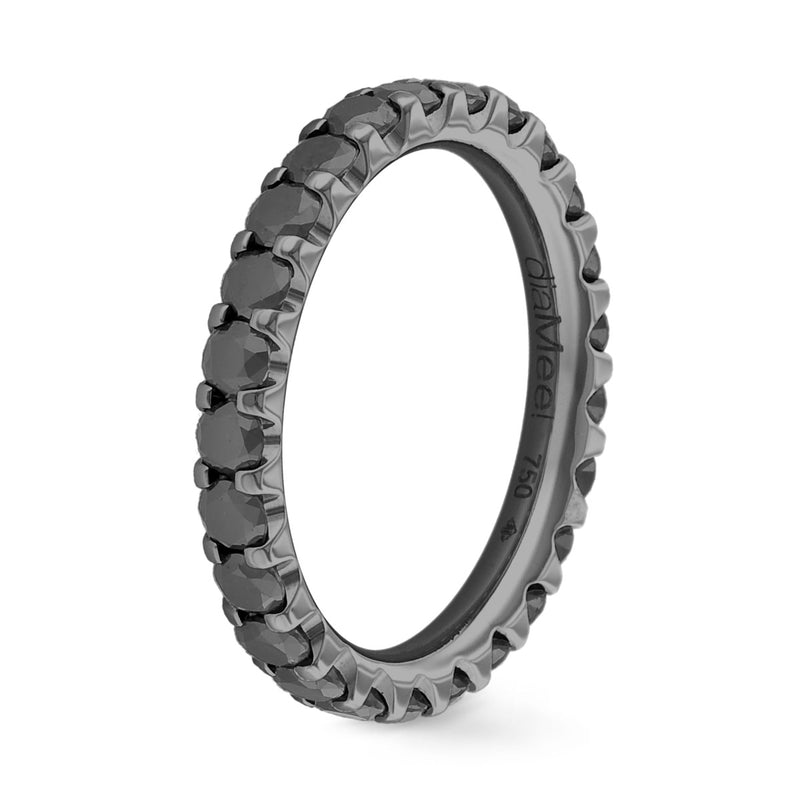 Prong- Set Prestige Black Diamond Eternity Ring 2.5 mm / 1.5 carat
