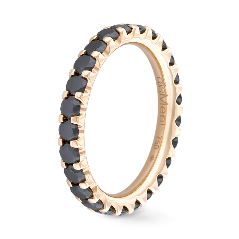 Prong- Set Prestige Black Diamond Eternity Ring 2.5 mm / 1.5 carat