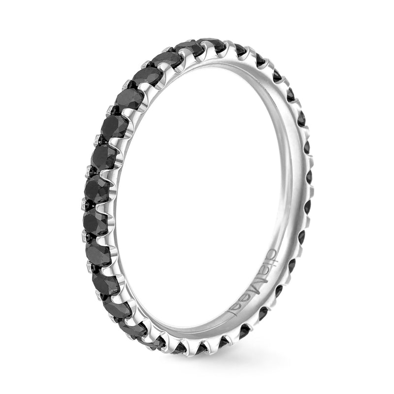 Prong- Set Prestige Black Diamond Eternity Ring -2 mm / 1 carat