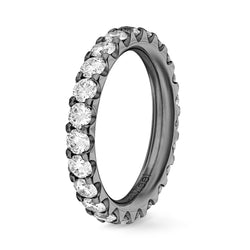 Prong- Set Prestige Black Diamond Eternity Ring - BLACK GOLD - 3 MM / 2 CARATS