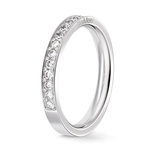 Channel Set Diamond Wedding Ring - 2/3 turn 1.75 mm / 0.5 carat