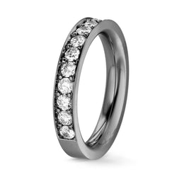 Channel Set Diamond Wedding Ring - Black gold - 2/3 turn 2.5 mm / 1 carat