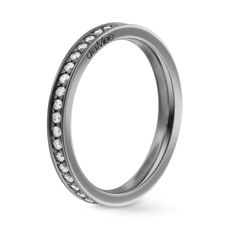 Eternity Channel Set Diamond wedding  Black gold -  1.5 mm / 0.50 carat