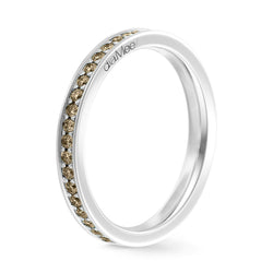 Bague Diamants Champagne Serti 4 grains-rails - Tour complet 1.5 mm / 0,50 carat