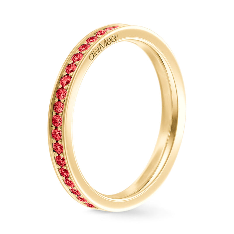 Bague Rubis Serti 4 grains-rails - Tour complet 1.5 mm / 0,50 carat