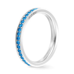 Bague Saphirs bleus Serti 4 grains-rails - Tour complet 1.5 mm / 0,50 carat