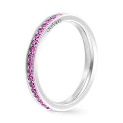 Anillo Zafiros rosados ​​engastado en riel de 4 granos - Vuelta completa 1,5 mm / 0,50 quilates