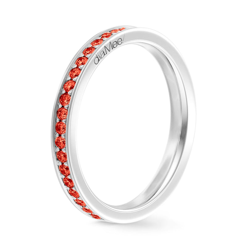 Bague Saphirs rouges Serti 4 grains-rails - Tour complet 1.5 mm / 0,50 carat