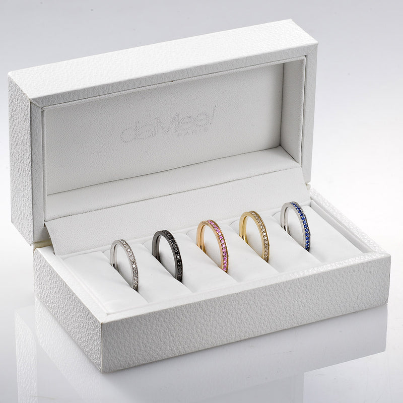 Orange sapphires ring Set with 4 grain-rails - Full turn 1.5 mm / 0.50 carat