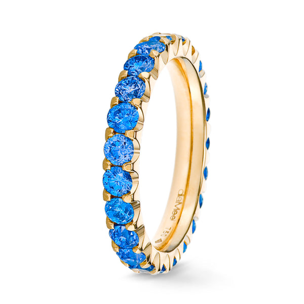 Prestige anillo de zafiros azules con 2 puntas - tamaño completo 2,5 mm / 1,50 quilates