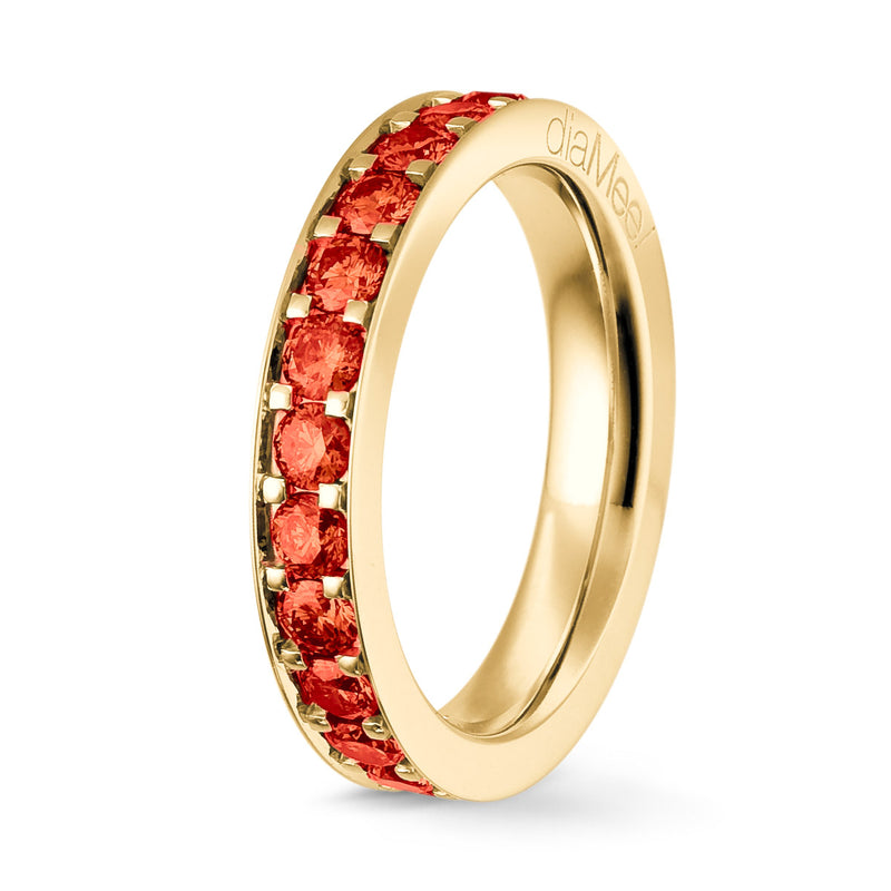 Serti Red Sapphires Ring 4 grain-rails - Complete round 2.5 mm / 1.5 carat