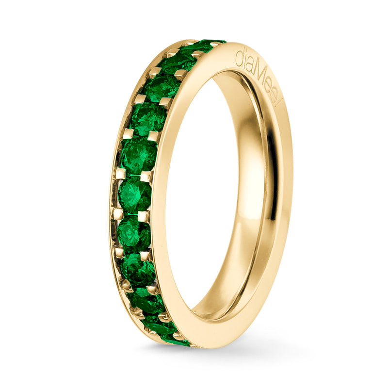 Bague Tsavorites Serti 4 grains-rails - Tour complet 2.5 mm / 1.5 carat