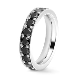Eternity channel set Black diamond ring- Full turn 3 mm / 2 carats
