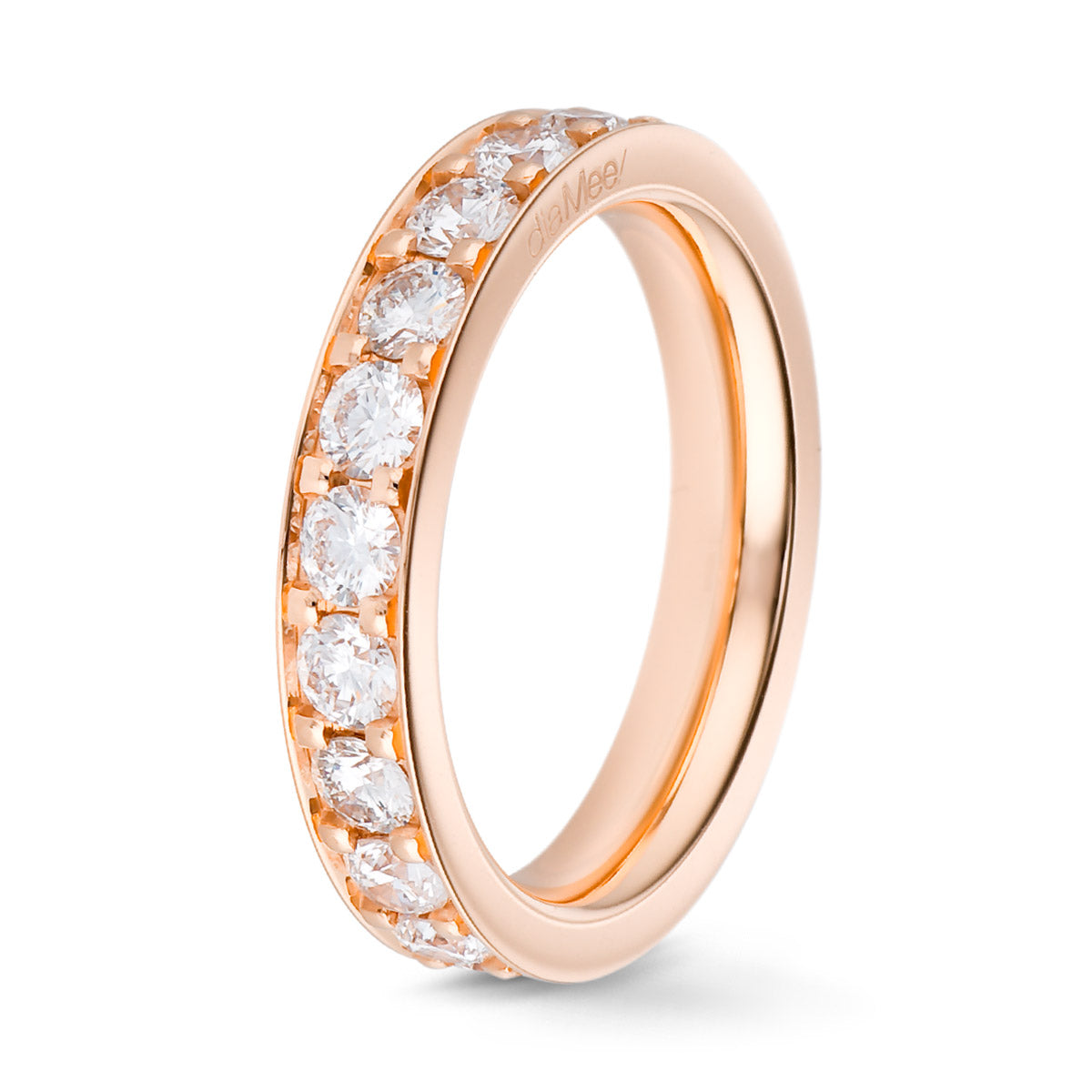 Alliance Diamants Serti 4 grains rails Tour complet 3 mm 2 carats
