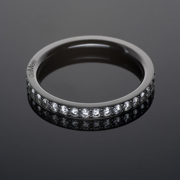 Alliance Diamants Serti 4 grains-rails - Or noir - Tour complet 2 mm / 1 carat