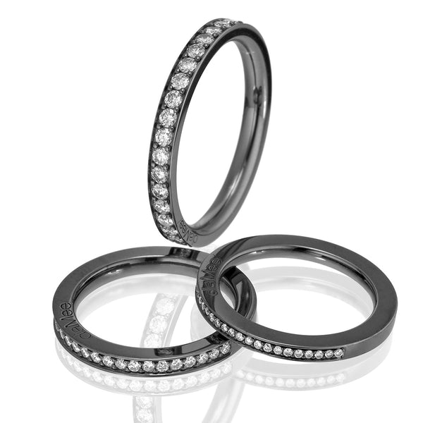 Eternity Channel Set Diamond wedding  Black gold -  1.5 mm / 0.50 carat