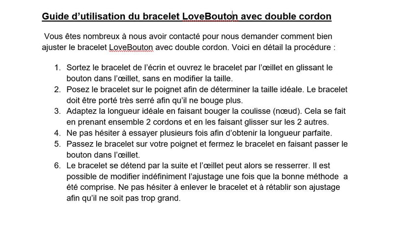 Lovebouton Argent + cordon